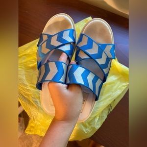 Miista Botega Blue Reflective Sandals GB3 EU36 US5.5